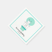 男の子の1歳の誕生日 キリン パーティー スタンダードカクテルナプキン (角)