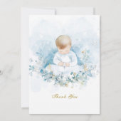 男の子の1歳誕生日と洗礼のお知らせ 招待状 (裏面)