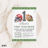 男の子の1歳誕生日サッカーパーティー招待状 編集可能 招待状