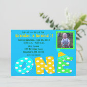 男の子の1歳誕生日パーティー招待状 招待状 (スタンド正面)