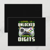 男の子の10歳誕生日 ダブルディジット ビデオゲーマー ポストカード (正面/裏面)