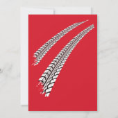 男の子の2歳の誕生日 グローイングアップツーファスト 赤いレースカー 招待状 (裏面)