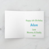 男の子の6歳の誕生日カード - ロボット カード (内部)