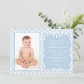 男の子の《キリスト教》洗礼式や命名式の洗礼の招待状 招待状 (スタンド正面)