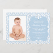 男の子の《キリスト教》洗礼式や命名式の洗礼の招待状 招待状 (正面/裏面)