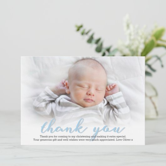 男の子の《キリスト教》洗礼式や命名式または洗礼のサンキューカード サンキューカード (スタンド正面)