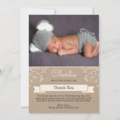 男の子の《キリスト教》洗礼式や命名式または洗礼のサンキューカード サンキューカード (正面)