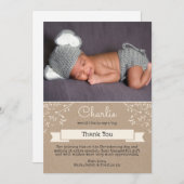 男の子の《キリスト教》洗礼式や命名式または洗礼のサンキューカード サンキューカード (正面/裏面)