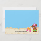 男の子の&GirlのTikiの誕生日の招待状を持つルアウ(ハワイ式宴会)のパーティー 招待状 (裏面)