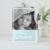 男の子のChoo Chooの《キリスト教》洗礼式や命名式の洗礼の写真は感謝していしています サンキューカード (スタンド正面)