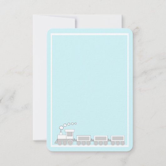 男の子のChoo Chooの《キリスト教》洗礼式や命名式の洗礼の写真は感謝していしています サンキューカード (裏面)