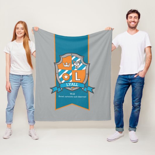 男の子のLyallまたは文字のLの名前は灰色のオレンジを意味する フリースブランケット (インサイチュ)