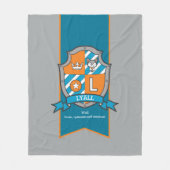 男の子のLyallまたは文字のLの名前は灰色のオレンジを意味する フリースブランケット (正面)