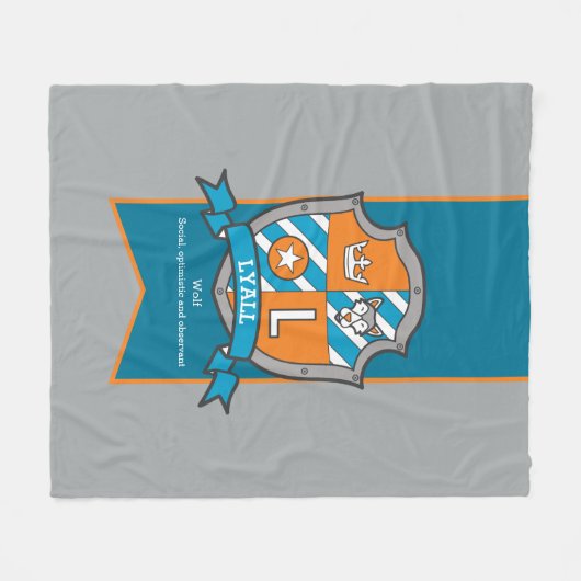 男の子のLyallまたは文字のLの名前は灰色のオレンジを意味する フリースブランケット (正面(横))