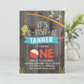 男の子のO魚Alの第1誕生日の招待状 招待状 (スタンド正面)