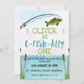 男の子のO-Fish_Allyの水彩画の誕生日の招待状 招待状 (正面)