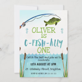 男の子のO-Fish_Allyの水彩画の誕生日の招待状 招待状