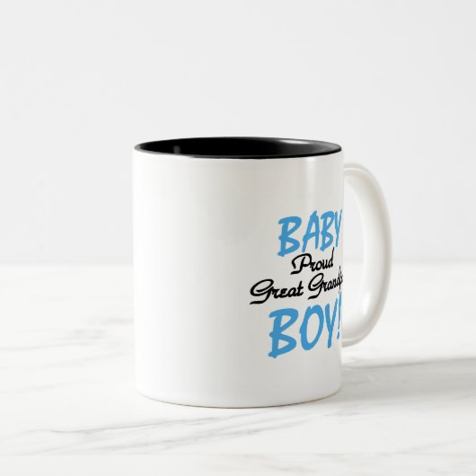 男の子のTシャツおよびギフトの誇り高い曾祖父 ツートーンマグカップ (正面右)