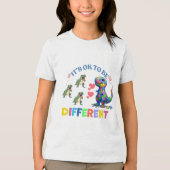 男の子のTシャツ – 🦕💖 トライブレンドTシャツ (正面)