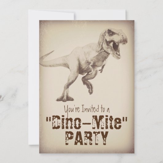 男の子のTRexの恐竜のバースデーパーティ招待状 招待状 (裏面)