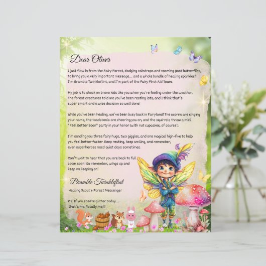 男の子はすぐに元気になる妖精の手紙パーソナライズされた- (スタンド正面)