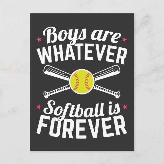 男の子はソフトボールが永遠に ポストカード (正面)