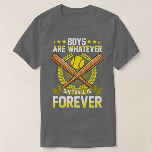 男の子はソフトボールが永遠に Tシャツ (デザイン正面)