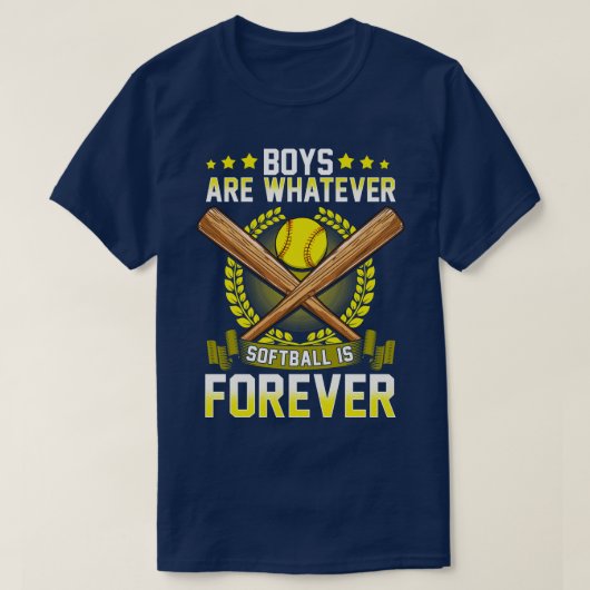 男の子はソフトボールが永遠に Tシャツ (デザイン正面)