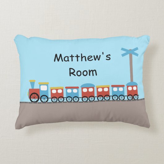 男の子はパーソナライズなクッションを訓練します アクセントクッション (正面)