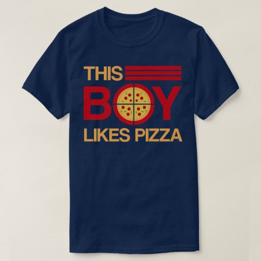 男の子はピザがおもしろい好きホビーシェフ Tシャツ (デザイン正面)