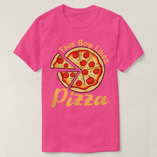 男の子はピザのアイロン掛けピザが好イタリアンき Tシャツ (デザイン正面)