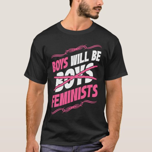 男の子はフェミニストの権利である社会フェミニズム Tシャツ (正面)