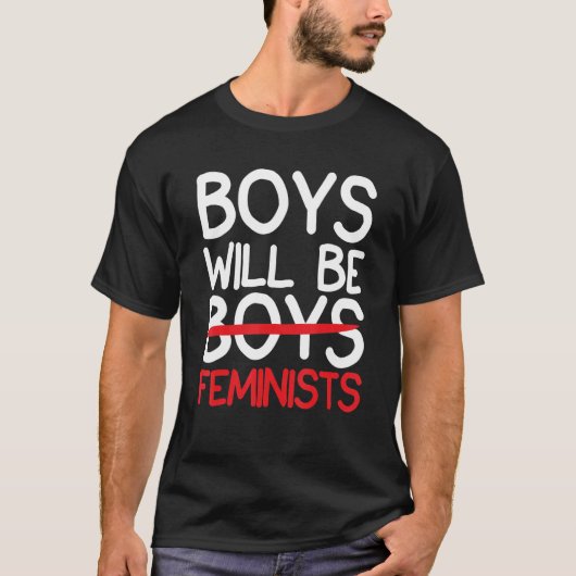 男の子はフェミニスト子供へになる女の子は Tシャツ (正面)
