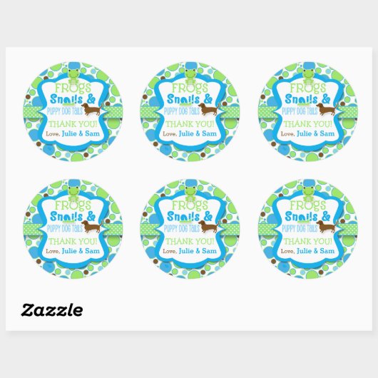 男の子は作られている – 赤ちゃんシャワーありがとうシール ラウンドシール (シート)