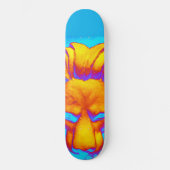 男の子は動物の顔のライオンのデザインの明るい青を冷却します スケートボード (正面)