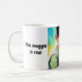 男の子は猫を抱き寄せ実在BFF コーヒーマグカップ (左)