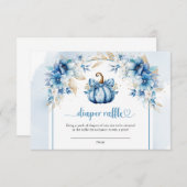 男の子は甘い小さなかぼちゃの青おむつラッフル エンクロージャーカード (正面/裏面)