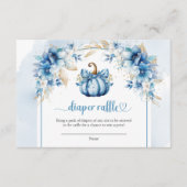 男の子は甘い小さなかぼちゃの青おむつラッフル エンクロージャーカード (正面)