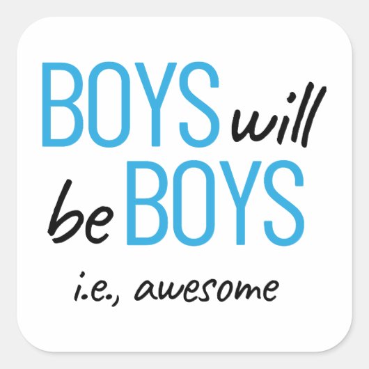 男の子は男の子だ。雄素晴らし力 スクエアシール (正面)