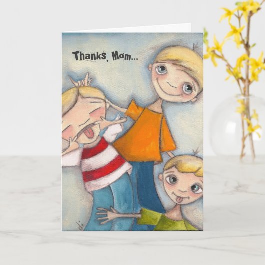 男の子は男の子になる – ママのために カード (黄色い花)