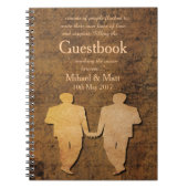 男の子は男の子の陽気な結婚式のラブストーリーのゲストブックに会います ノートブック (正面)