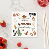 男の子は私の最初のロデオ・カウボーイの2番目の誕生日 スタンダードカクテルナプキン (インサイチュ)