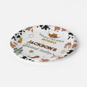 男の子は私の最初のロデオ・カウボーイの2番目の誕生日 ペーパープレート (アングル)