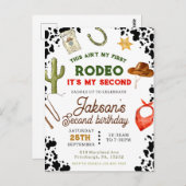 男の子は私の最初のロデオ・カウボーイの2番目の誕生日 ポストカード (正面/裏面)