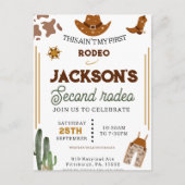 男の子は私の最初のロデオ・カウボーイの2番目の誕生日 ポストカード (正面)