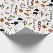 男の子は私の最初のロデオ・カウボーイの2番目の誕生日 ラッピングペーパー (角)