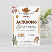 男の子は私の最初のロデオ・カウボーイの2番目の誕生日 招待状 (スタンド正面)