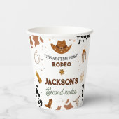 男の子は私の最初のロデオ・カウボーイの2番目の誕生日 紙コップ (裏面)