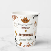 男の子は私の最初のロデオ・カウボーイの2番目の誕生日 紙コップ (正面)