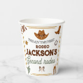 男の子は私の最初のロデオ・カウボーイの2番目の誕生日 紙コップ (裏面)